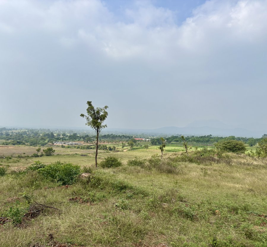 Wide valley view from the sanctuary's ridge